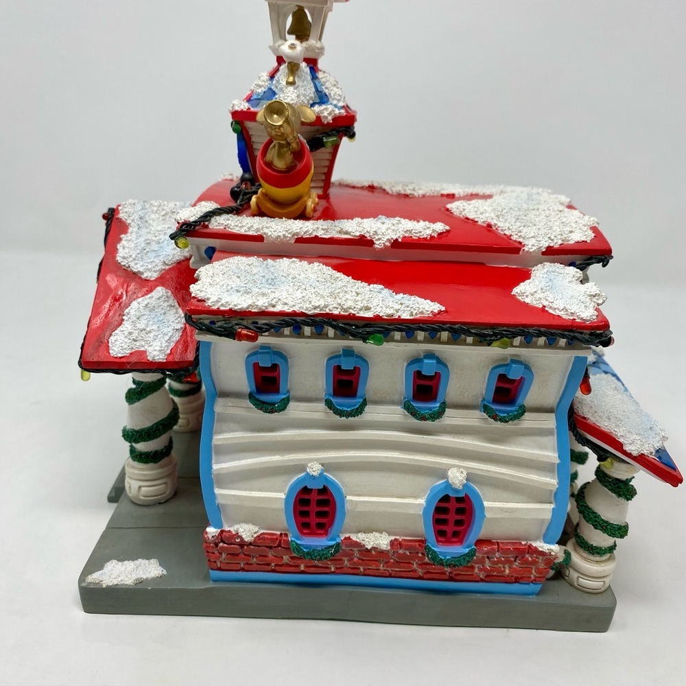 Vintage Disney Holiday Toontown City Hall Christmas Village Porcelain House - Picture 4 of 10
